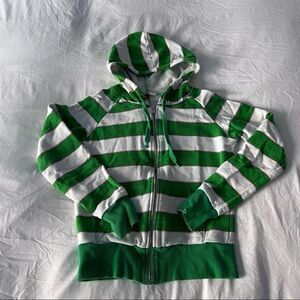 H&M striped zip up long sleeve hoodie sweatshirt